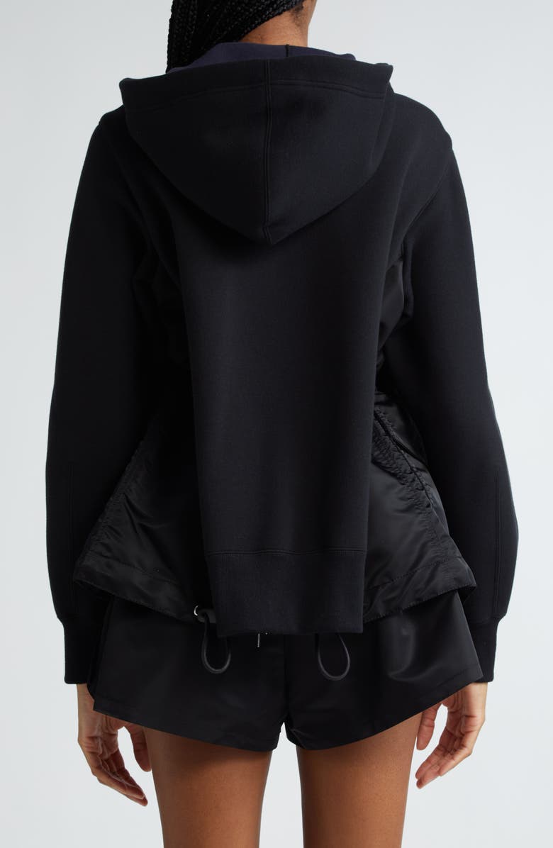 Sacai MA-1 Side Gusset Sponge Hoodie, Alternate, color, Black × Black