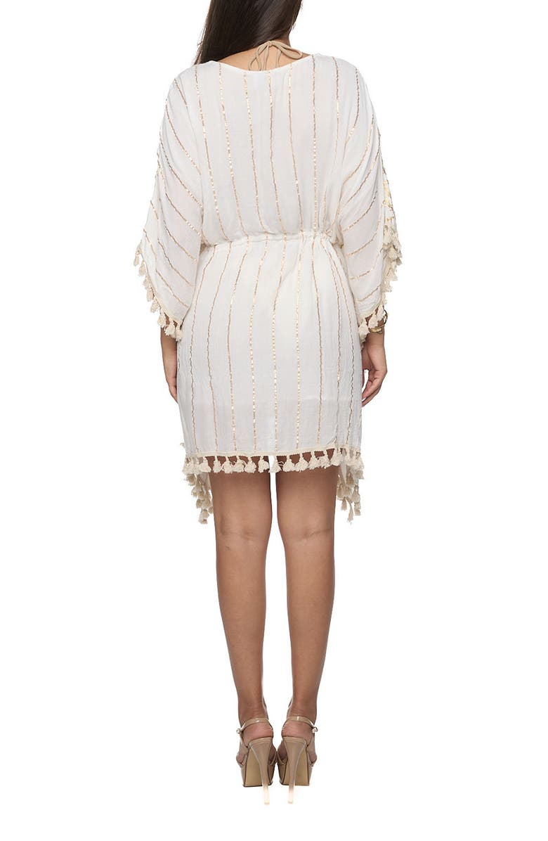 RANEES Tassel Trim Cover-Up Poncho, Alternate, color, Ivory