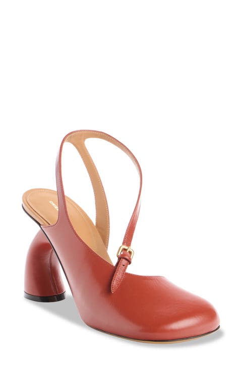 Arched Heel Asymmetric Square Toe Pump (Women)