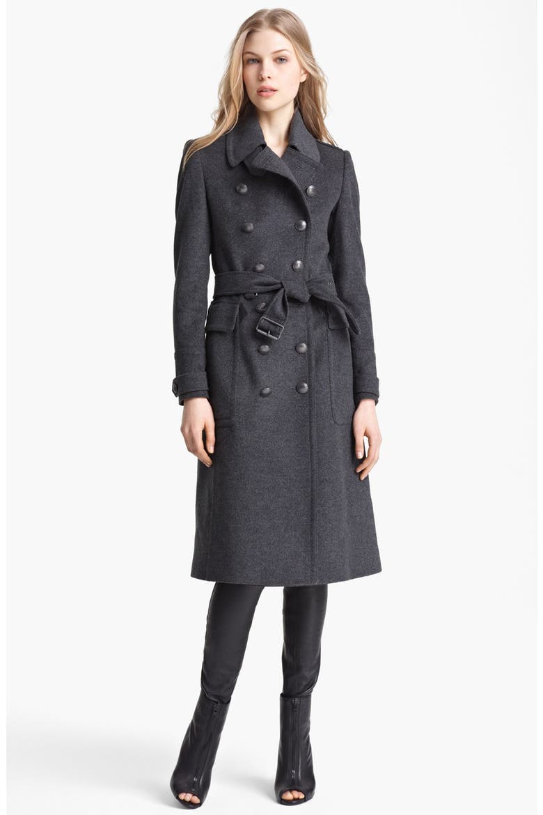 'Sheeran' Wool & Cashmere Trench Coat, Main, color, DARK GREY MELANGE