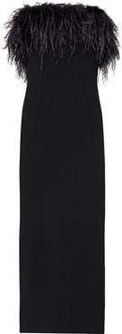 Milly Robena Feather Detail Midi Dress