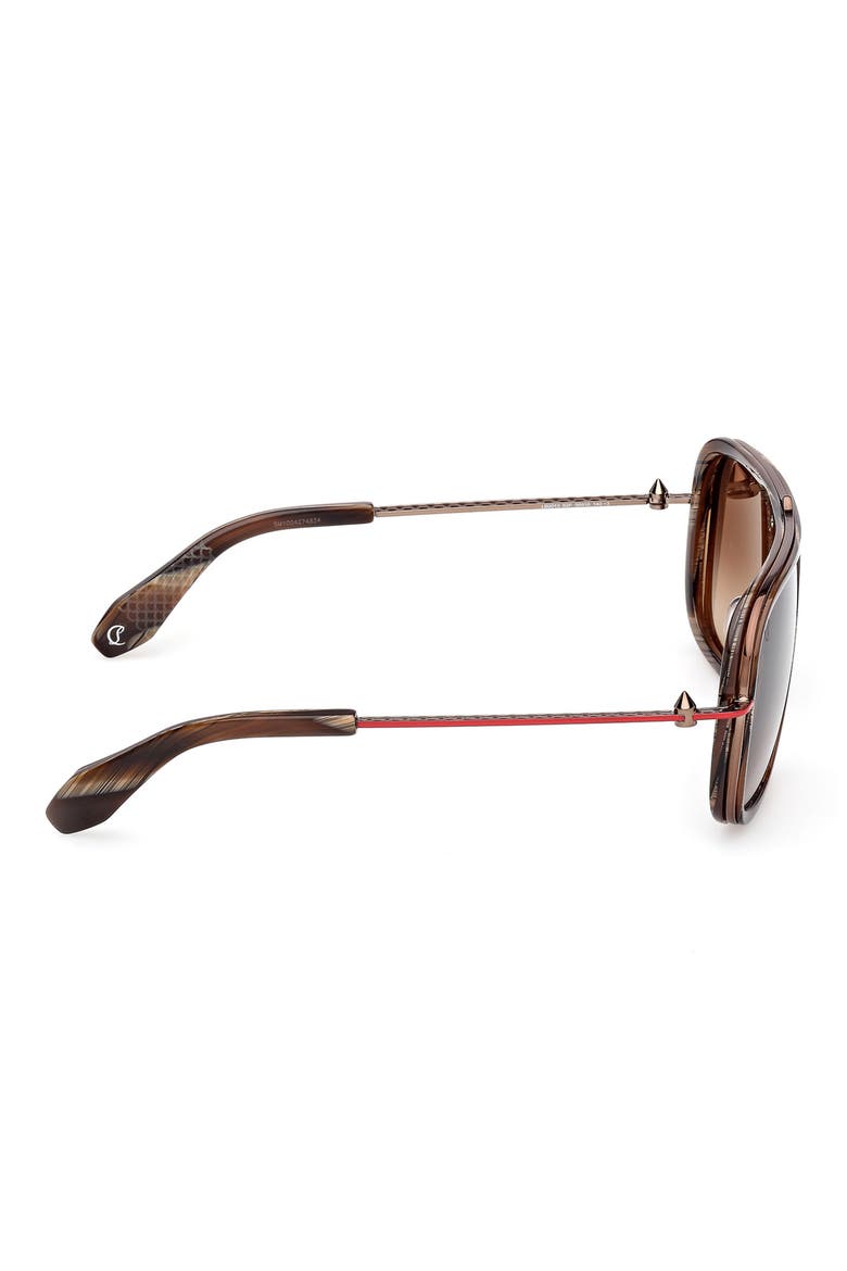 58mm Navigator Sunglasses, Alternate, color, BROWN HORN / BRONZE RED