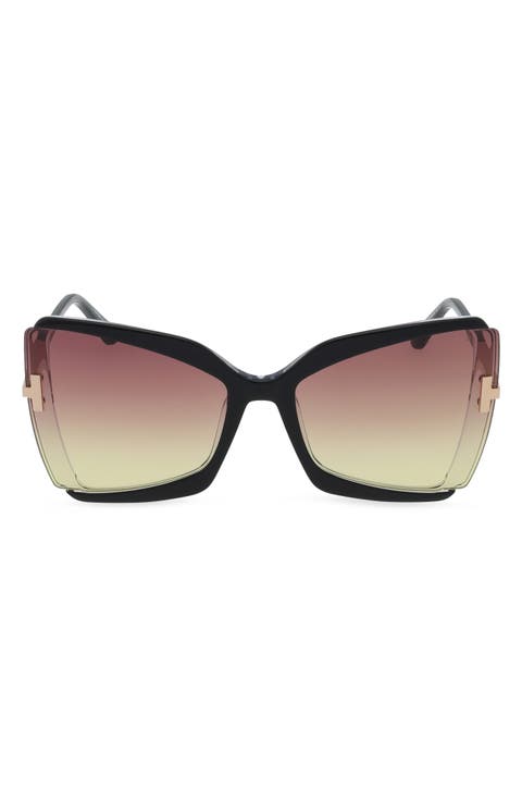 Gia 63mm Oversize Butterfly Sunglasses