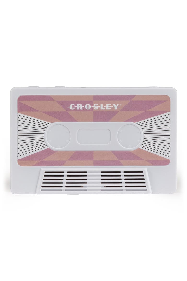 Cassette Tape Portable Bluetooth® Speaker, Main, color, PINK CHECKERED WHITE