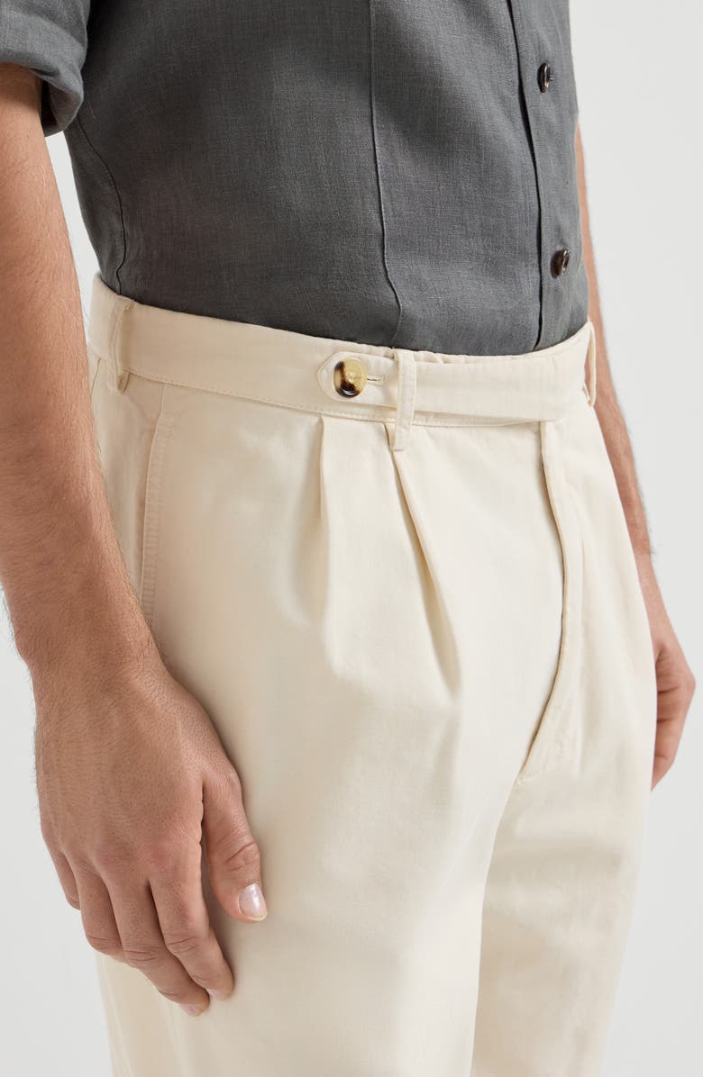 Brunello Cucinelli Bermuda shorts with pleats, Alternate, color, Off-White