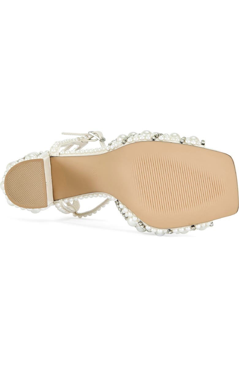 AZALEA WANG Esteva Crystal Studded Ankle Strap Sandal, Alternate, color, White