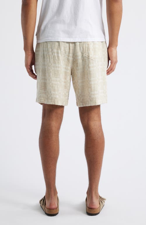 Treasure & Bond Jacquard Check Cotton & Linen Blend Drawstring Shorts