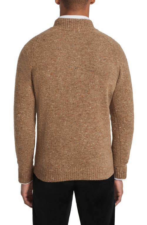 Jack Victor Canora Lambswool Blend Half Zip Pullover In Brown