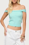 EDIKTED Sami Off the Shoulder Crop Top
