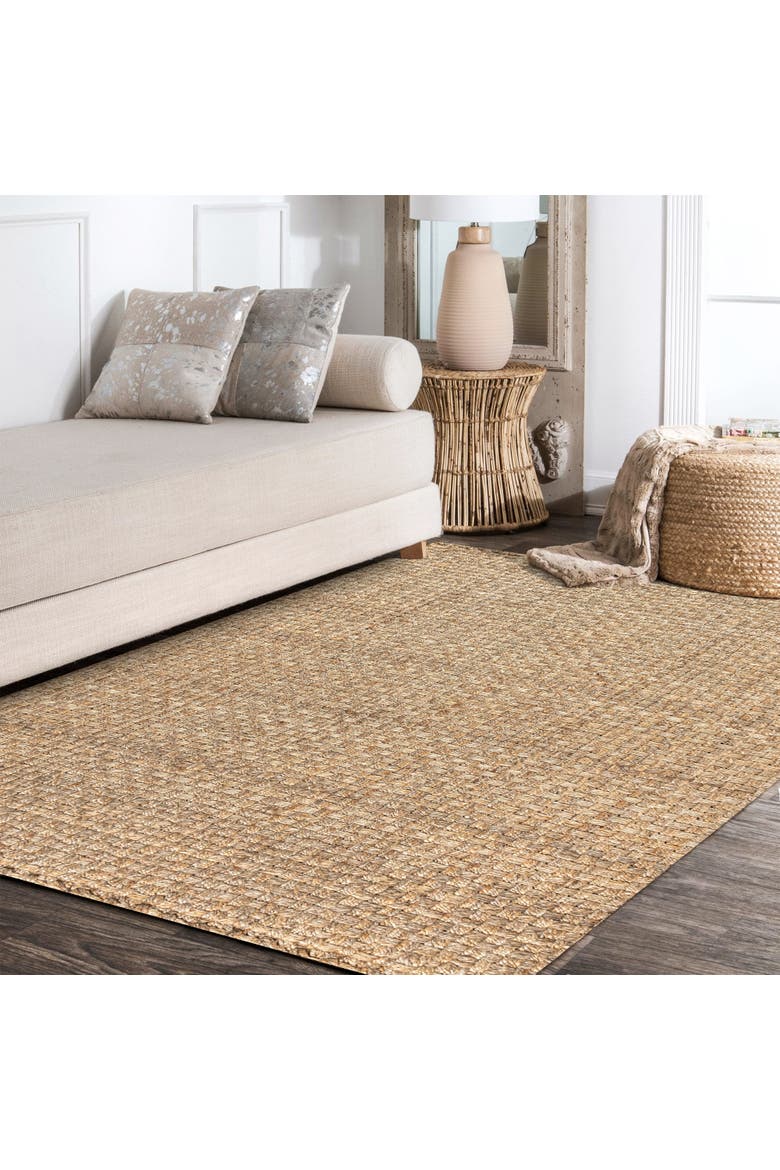 Estera Hand Woven Boucle Chunky Jute Area Rug, Alternate, color, Natural