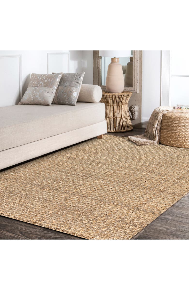 JONATHAN Y Estera Hand Woven Boucle Chunky Jute Area Rug, Alternate, color, Natural