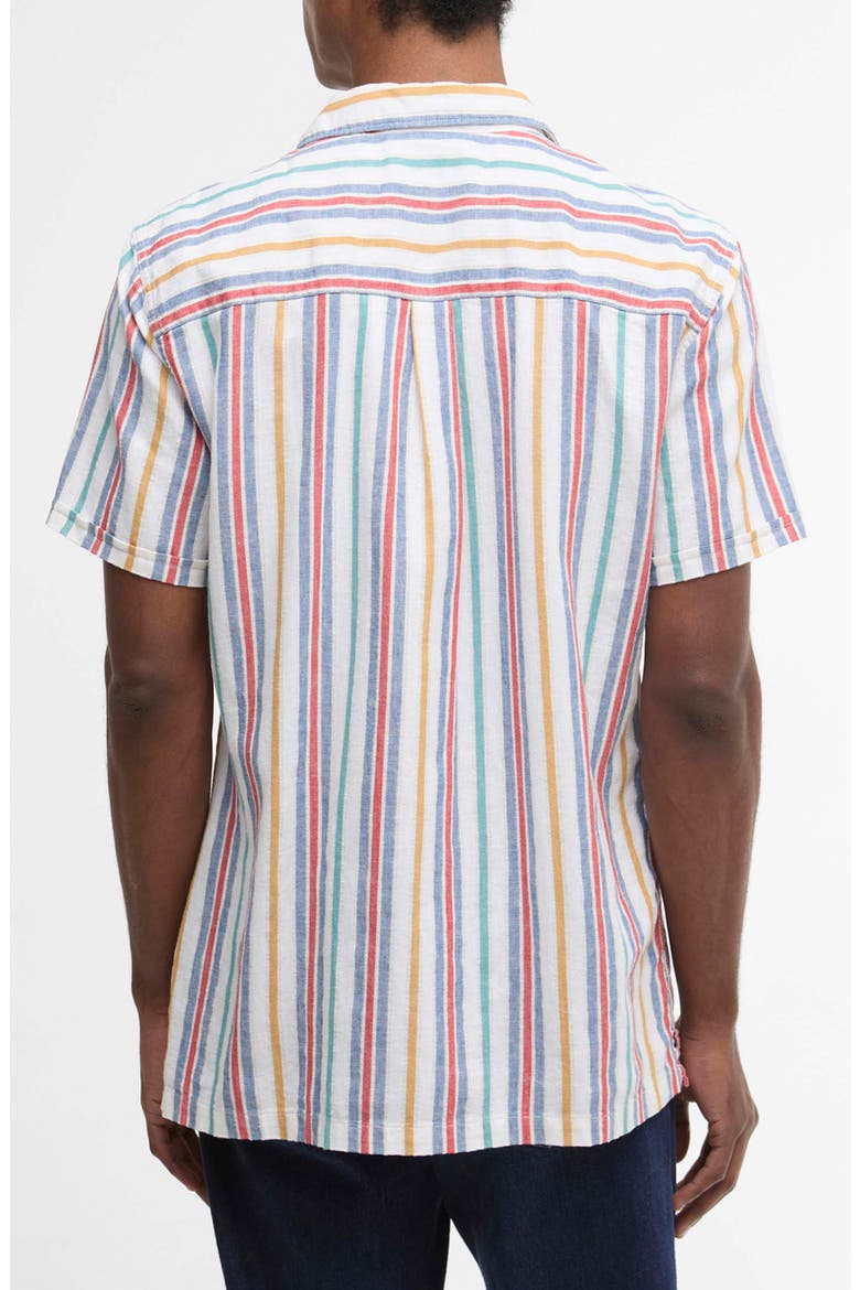 Summerfit Waterbay Stripe Linen & Cotton Camp Shirt, Alternate, color, WHITE