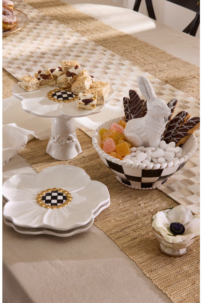 White Rabbit Set of 4 Dessert Plates, Alternate, color, WHITE