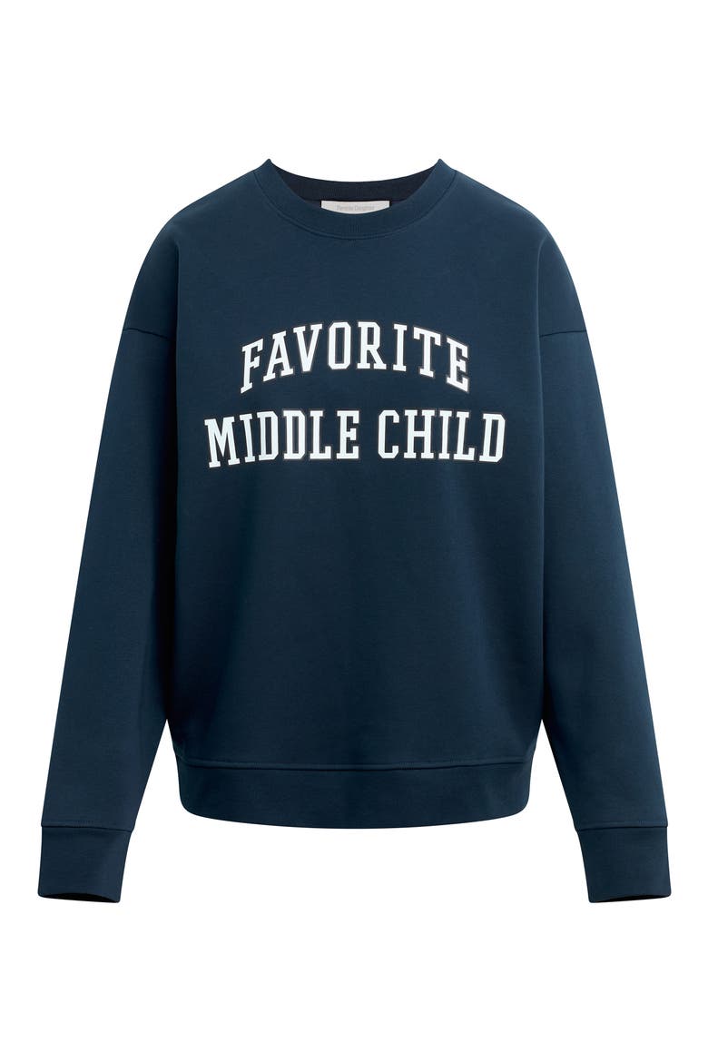 Middle Child Graphic Sweatshirt, Main, color, NAVY/ WHITE