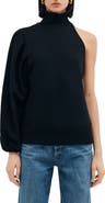 Two Lines by Marcella Glasgow Turtleneck One-Shoulder Top