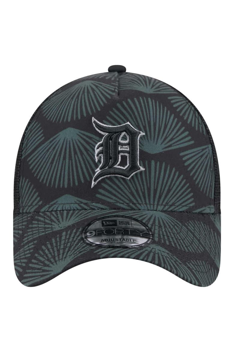 Men's New Era  Black Detroit Tigers 9FORTY A-Frame Trucker Adjustable Hat, Alternate, color, Black