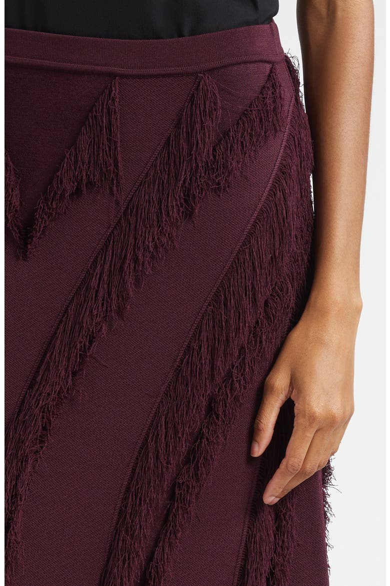 Astri Fringe Detail Knit Maxi Skirt, Alternate, color, MAHOGANY