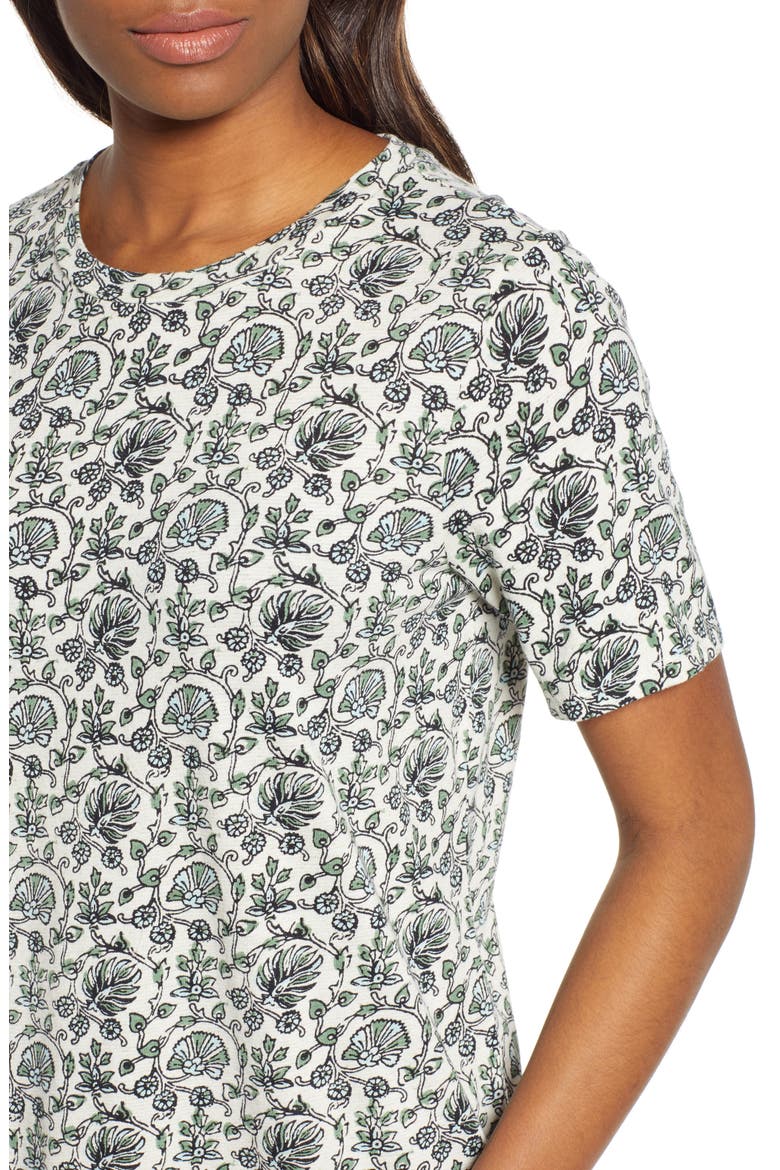 Woodblock T-Shirt Dress, Alternate, color, GREEN MULTI
