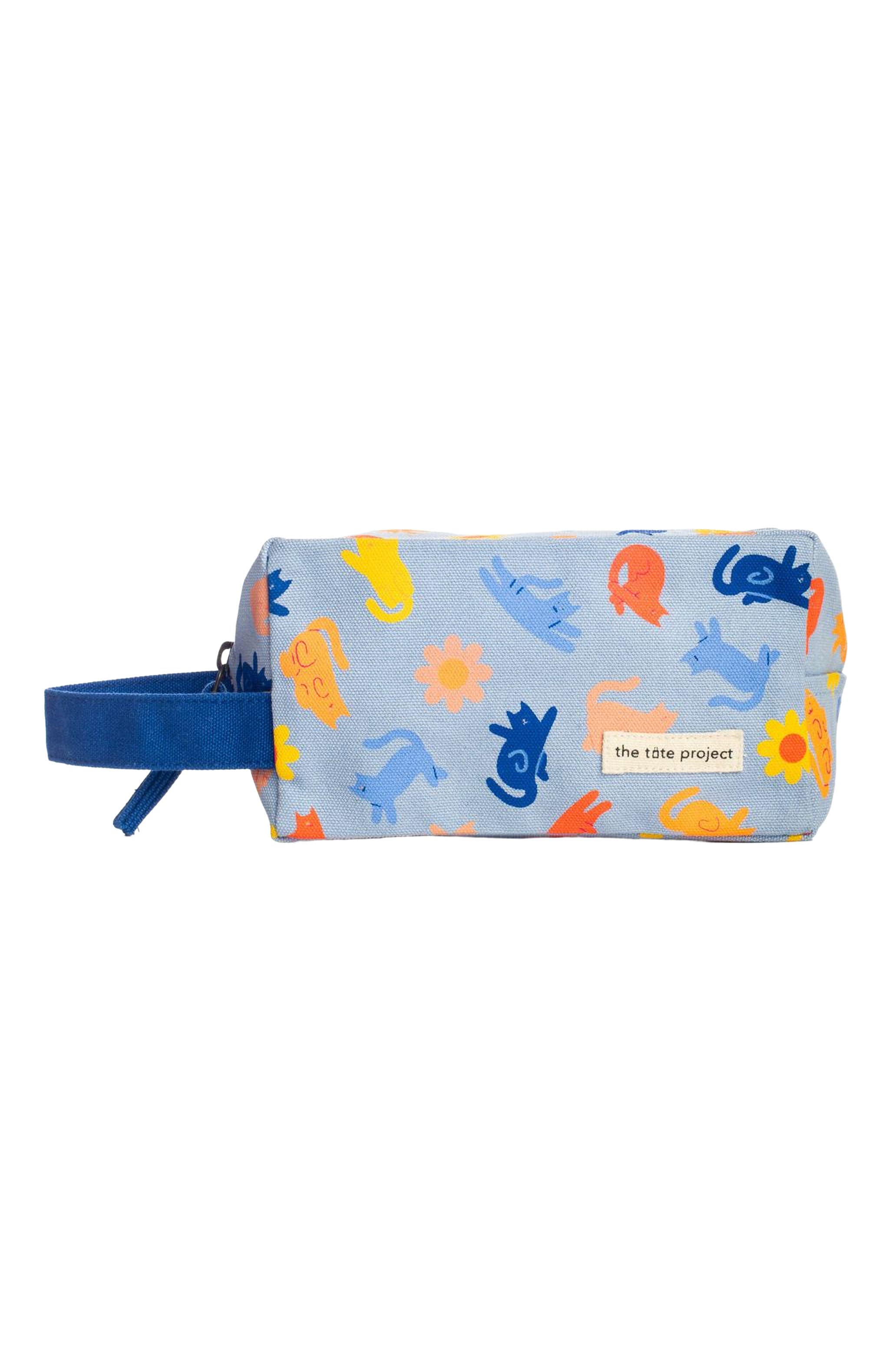 The Tote Project Cosmetic Bag | Meow Meadow, Alternate, color, Blue