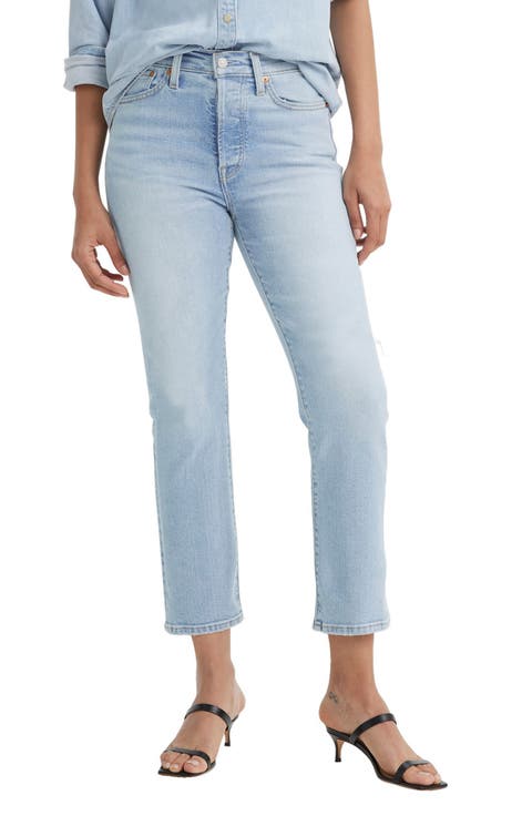 Wedgie High Waist Button Fly Straight Leg Jeans (The Bells & Whistles)