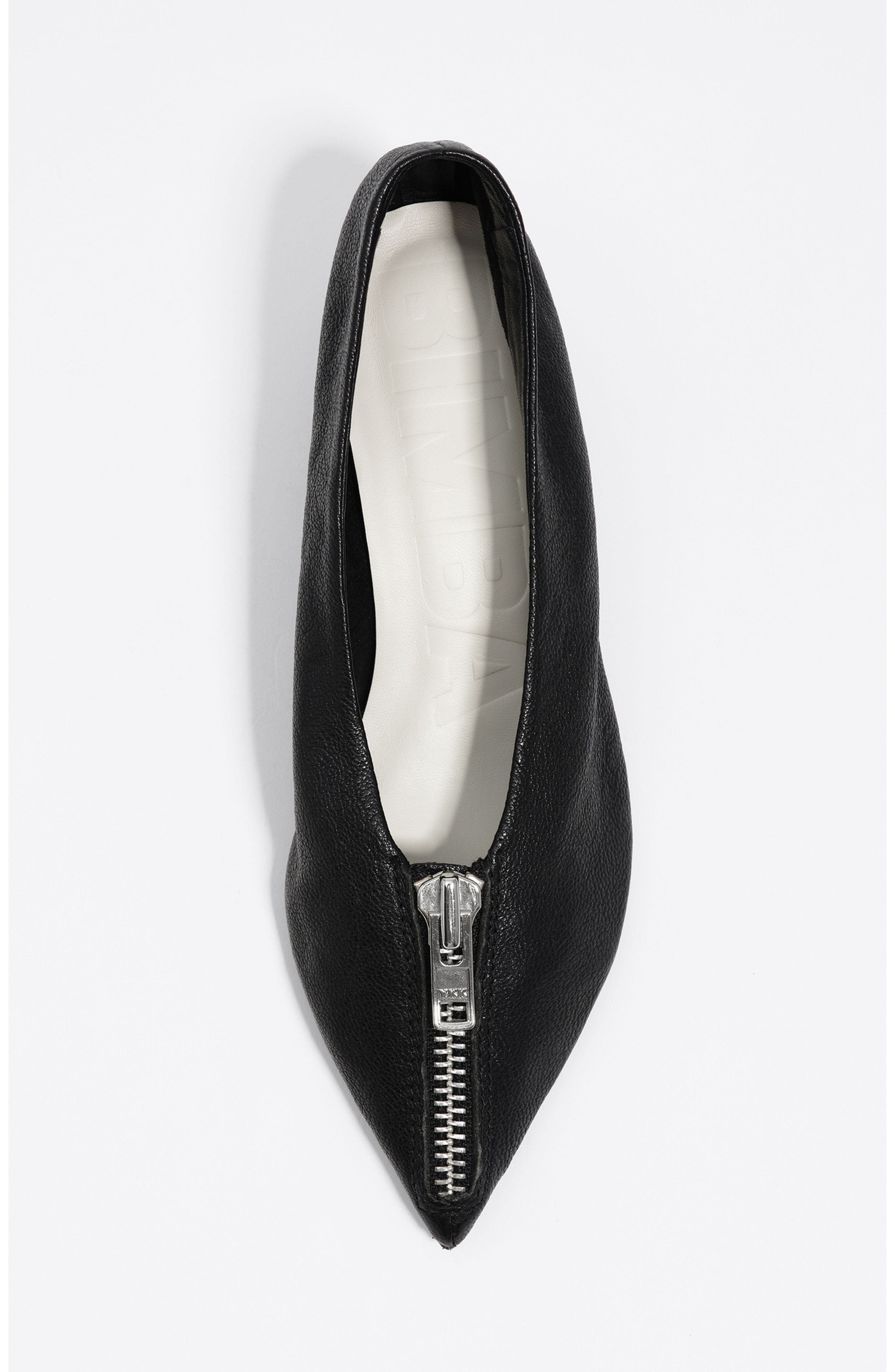 Bimba y Lola Leather Mid-Heel Pump, Alternate, color, Black