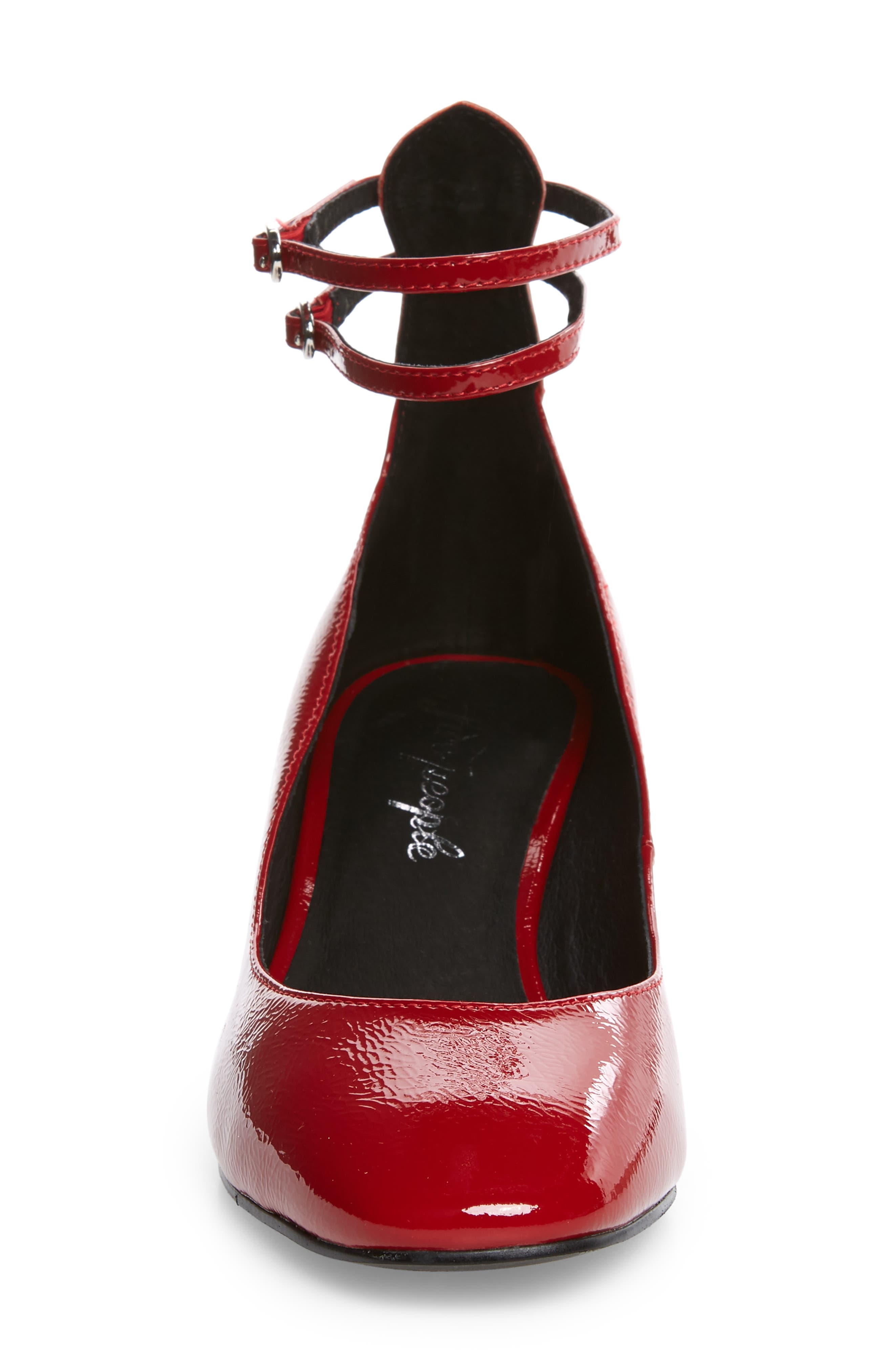 Lana Ankle Strap Pump, Alternate, color, RED PATENT LEATHER