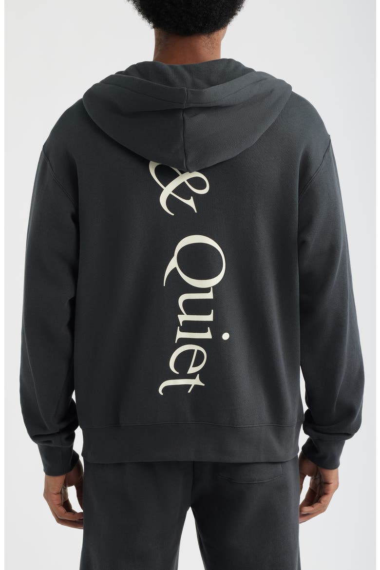 Wordmark Zip Hoodie, Alternate, color, BLACK