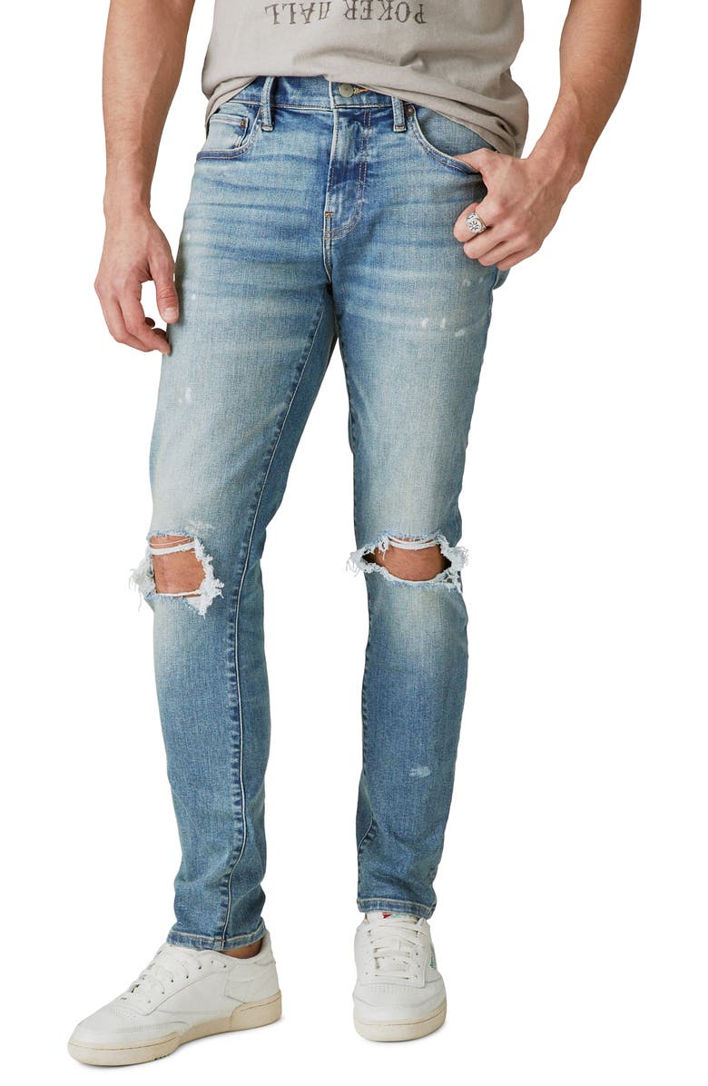 Lucky Brand 100 Advanced Stretch Ripped Skinny Jeans, Main, color, 
