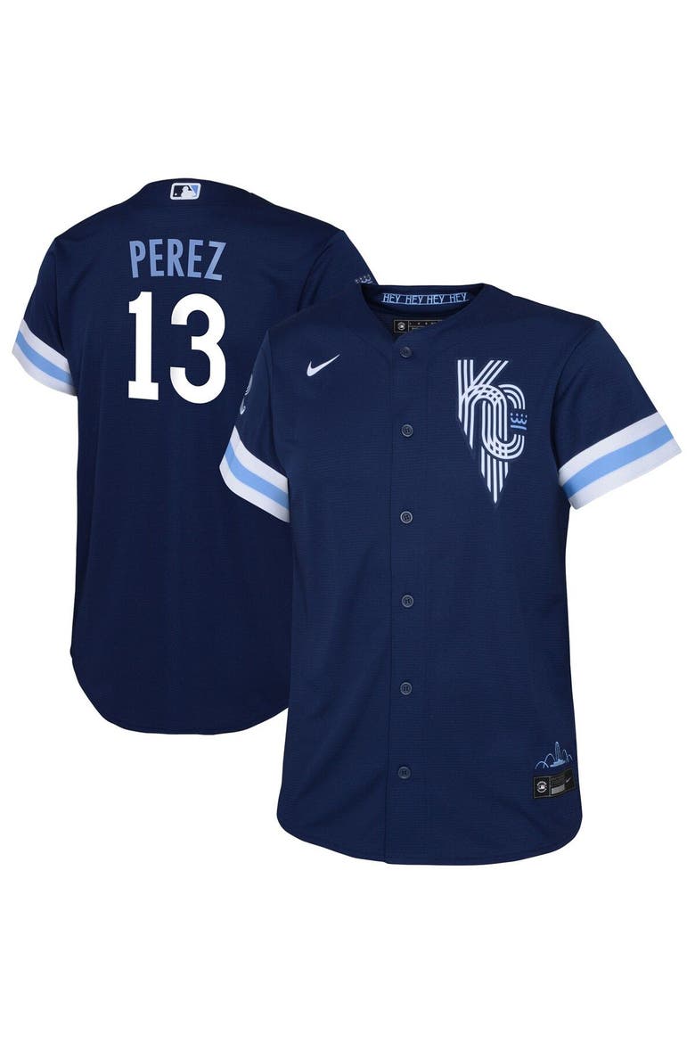 Toddler Nike Salvador Perez Navy Kansas City Royals City Connect Replica Player Jersey, Main, color, Navy