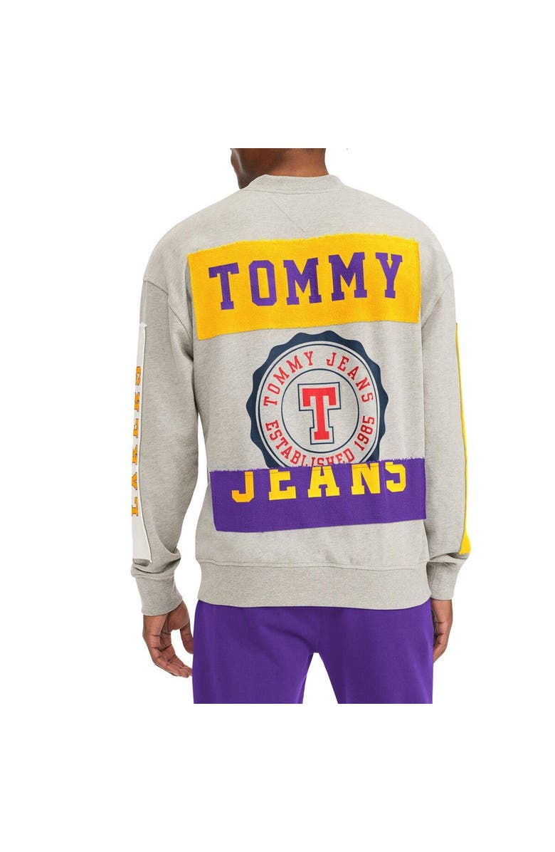 TOMMY JEANS Men's Tommy Jeans Gray Los Angeles Lakers James Patch Pullover Sweatshirt, Alternate, color, Gray