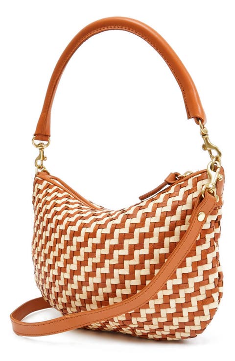 Petit Moyen Woven Leather Messenger Bag