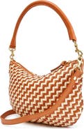 Clare V. Petit Moyen Woven Leather Messenger Bag