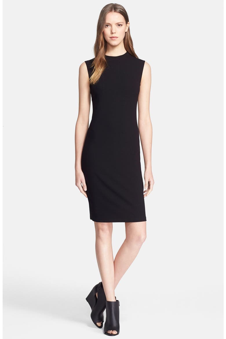 Ponte Sleeveless Dress, Main, color, BLACK