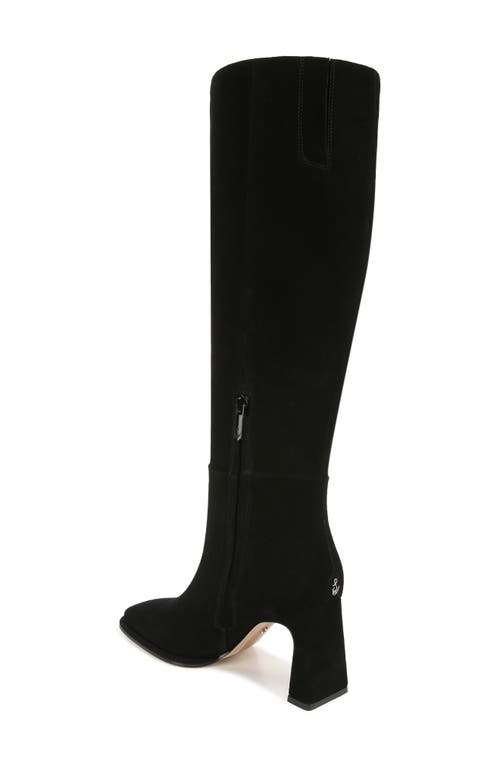 Sam Edelman Issabel Ath Womens Faux Suede Square Toe Knee-high Boots In Black