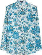Etro Floral Paisley Cotton 
Silk Button-Up Shirt