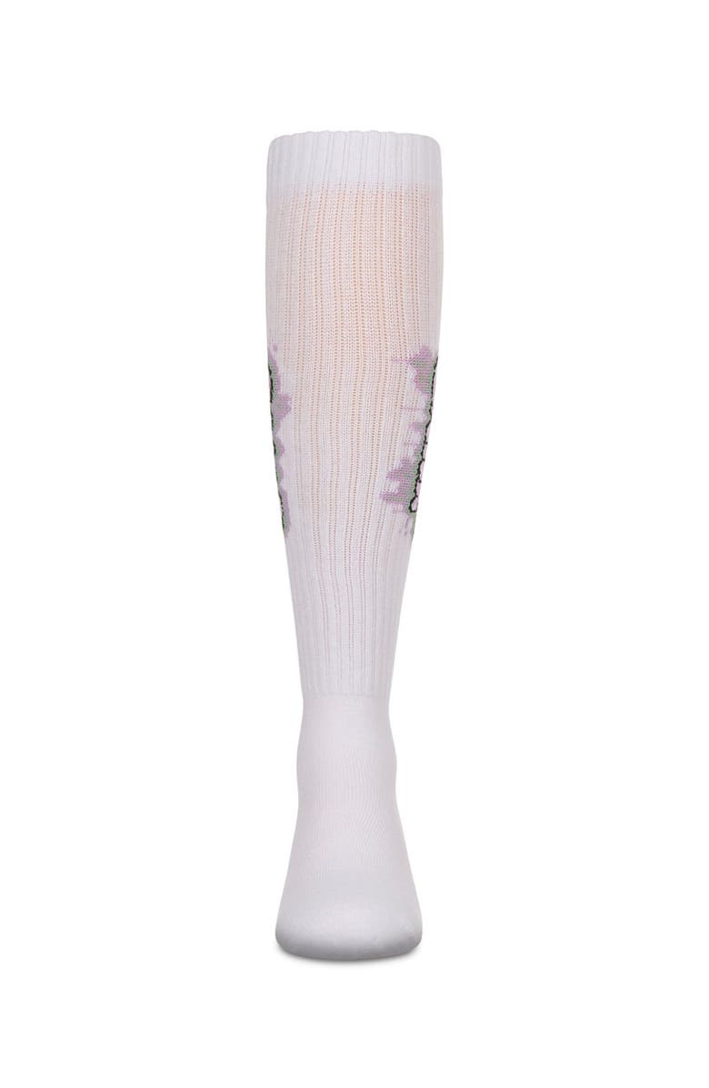 MeMoi Ribbed Graffiti Camp Knee Sock, Alternate, color, White