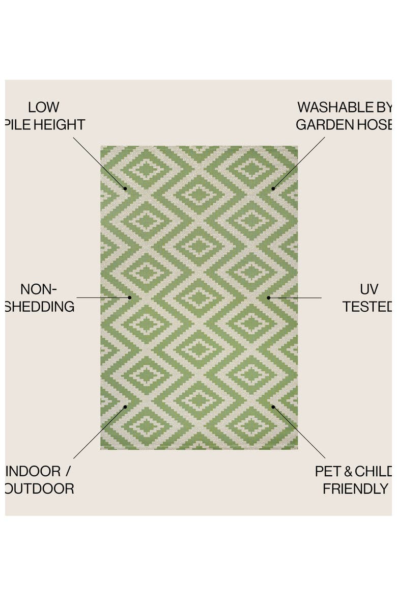 Sintra Diamond  Indoor/Outdoor Area Rug, Alternate, color, Green/Cream