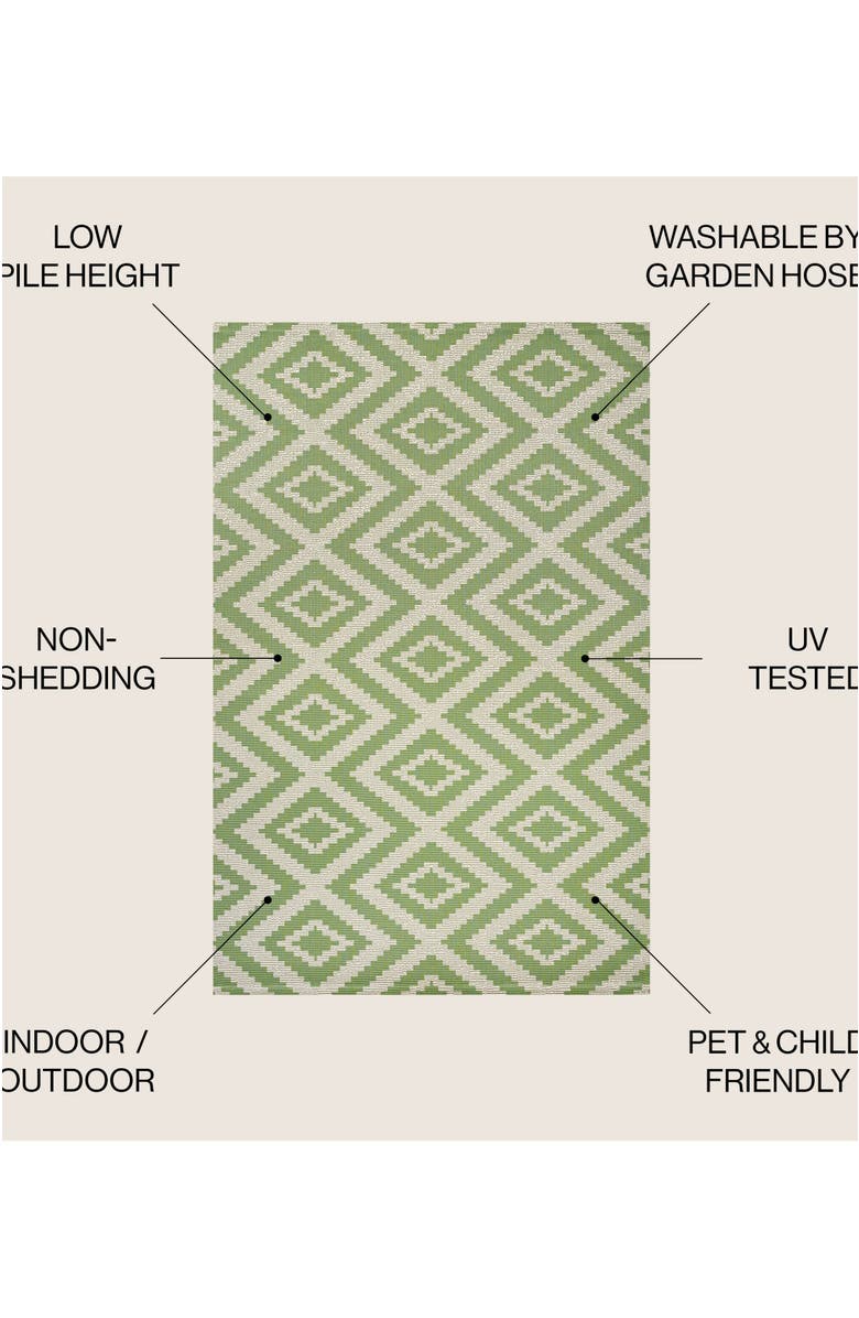 JONATHAN Y Sintra Diamond  Indoor/Outdoor Area Rug, Alternate, color, Green/Cream