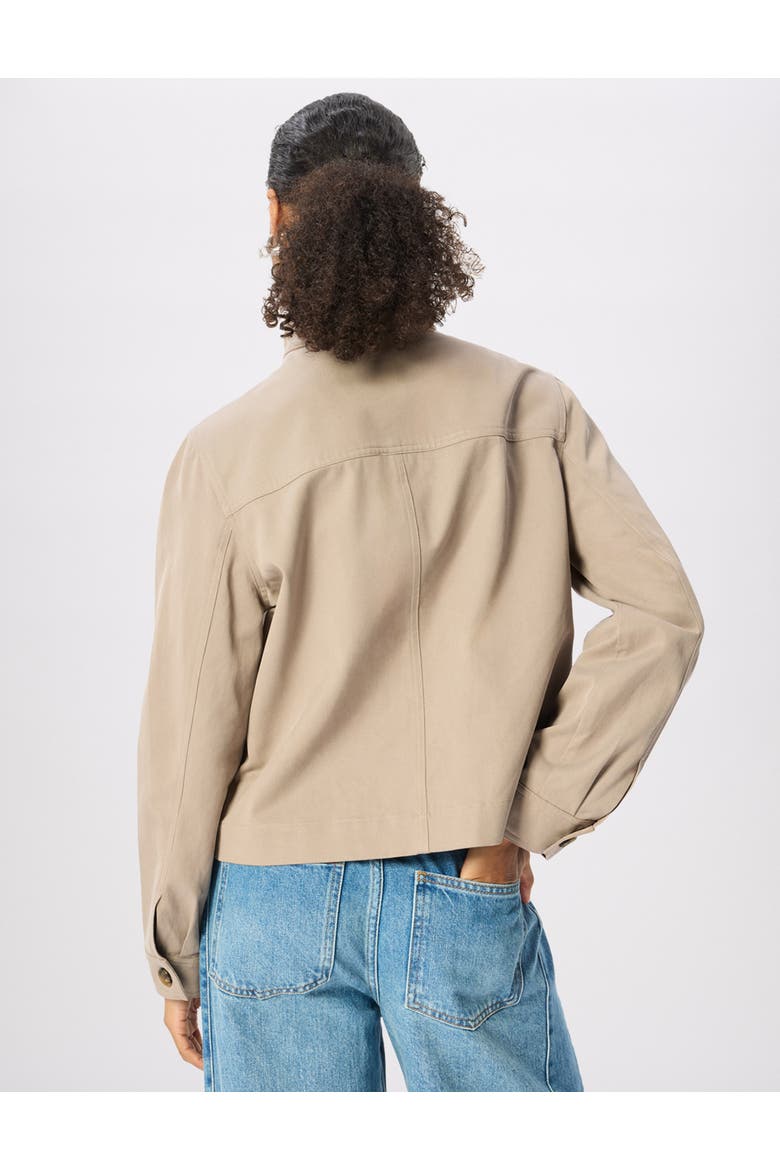 Funnel Neck Cotton Jacket, Alternate, color, Taupe