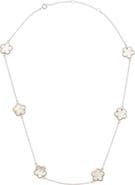 Juvell Mother-of-Pearl Clover Station Necklace