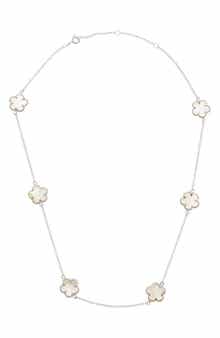 Juvell Mother-of-Pearl Clover Station Necklace