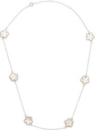 Juvell Mother-of-Pearl Clover Station Necklace