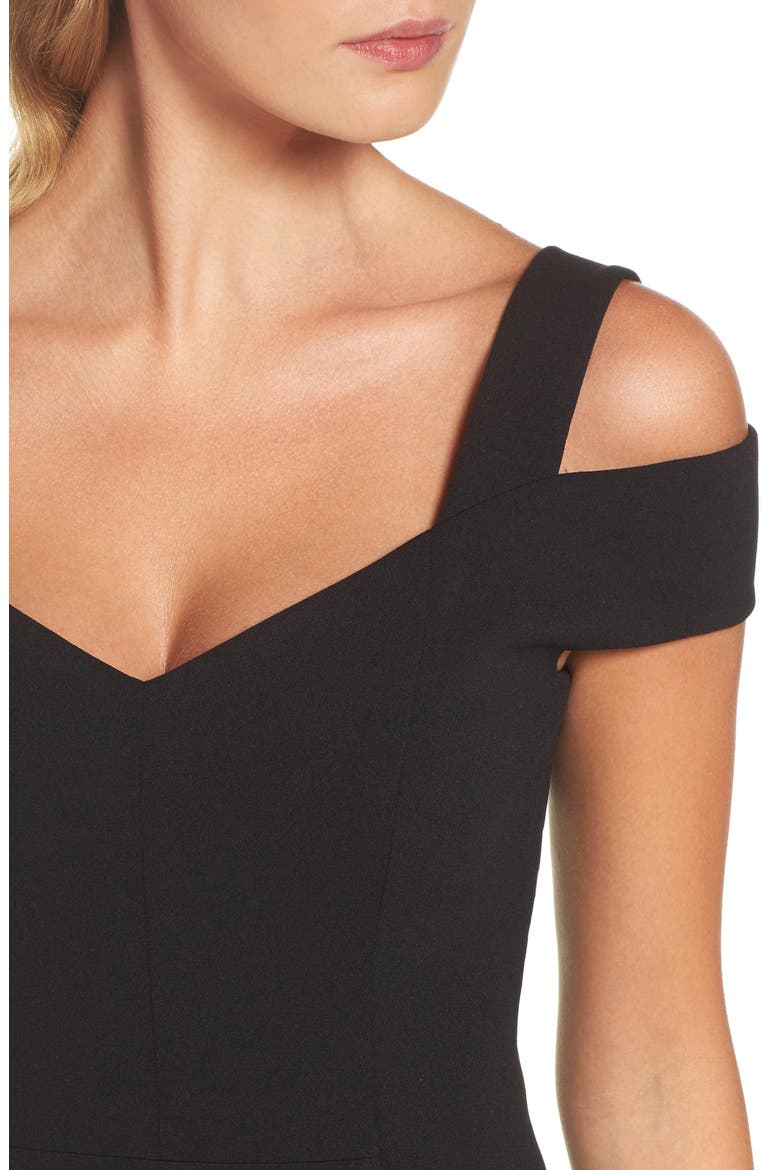Cold Shoulder Sheath Cocktail Dress, Alternate, color, BLACK