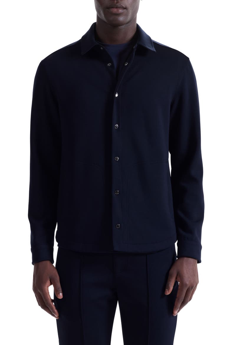 Soft Touch Snap-Up Shirt, Main, color, NAVY