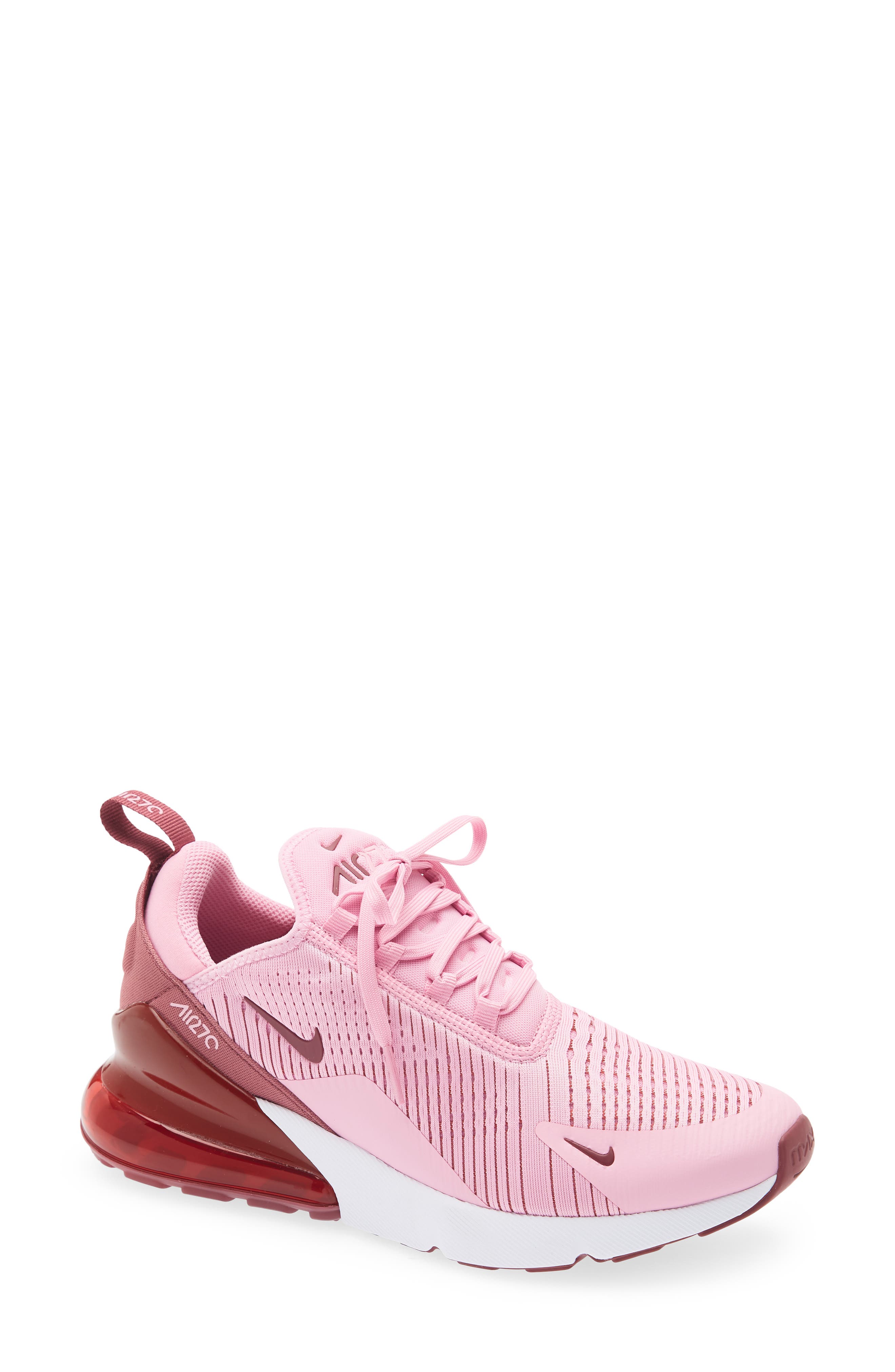 Air Max 270 Sneaker, Main, color, PINK RISE/ PINK-WHITE