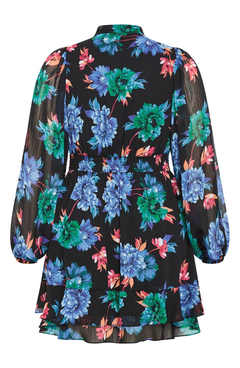 City Chic Delilah Floral Long Sleeve Dress, Alternate, color, Floral