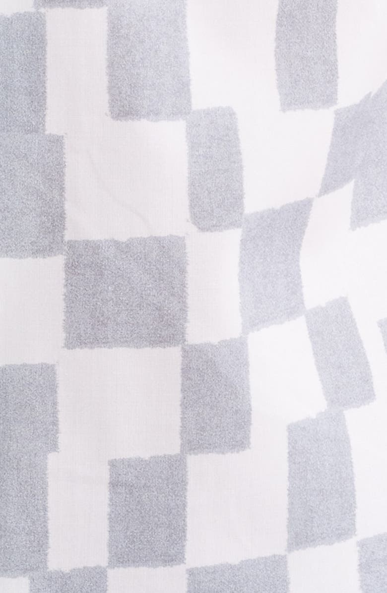 FRAME Geometric Print Lyocell & Cotton Camp Shirt, Alternate, color, Grey Blue Multi