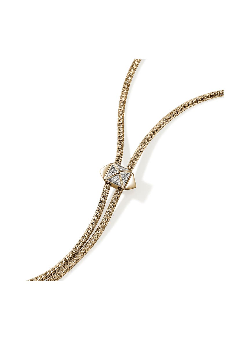 Icon Stud Bolo Necklace, 14K Gold, Diamonds, Alternate, color, GOLD