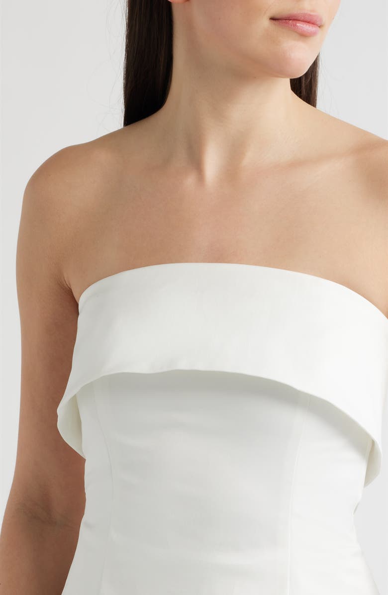 En Saison Arden Strapless Mixed Media Dress, Alternate, color, White