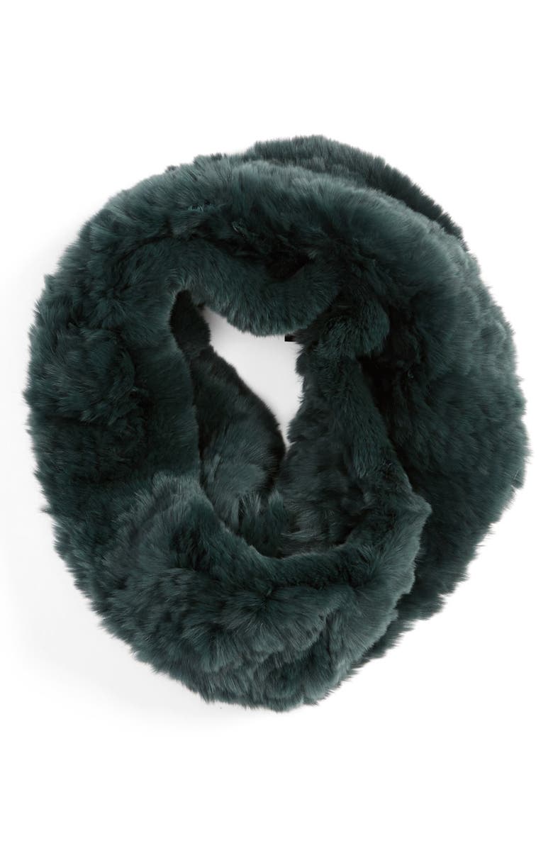 Linda Richards Genuine Rex Rabbit Fur Cowl Scarf, Main, color,